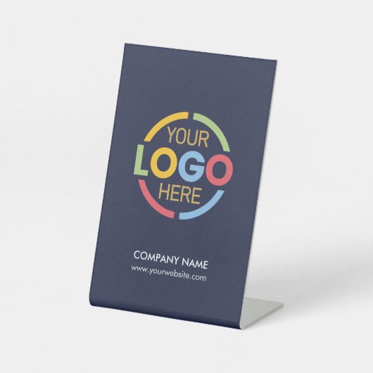 Signe De Table Simple Navy Blue Corporate Company Logo d'entrepri (Recto)