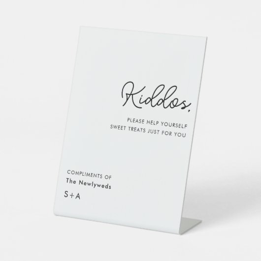 Signe De Table Simple Neutral Kiddos Wedding Treats Table (Recto)