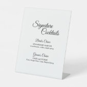 Signe De Table Simple noir et blanc Calligraphie Cocktail Menu (Recto)