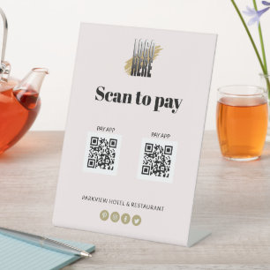 Signe De Table Simple numérisation du logo pour payer les applica