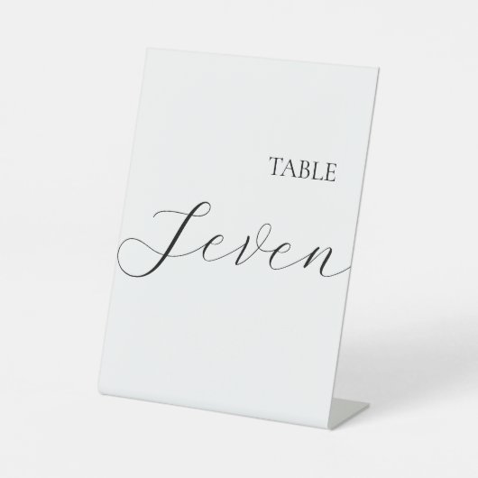 Signe De Table Simple Numéro de Table Sept (Recto)