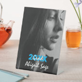 Signe De Table Simple Photo moderne Bleu et Blanc Graduation (In SItu)