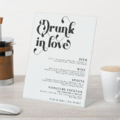 Signe De Table Simple Retro Drunk in Love Mariage Bar Menu (In SItu)