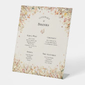 Signe De Table Simple Rustic Fall Beige Mariage Menu Boissons (Recto)