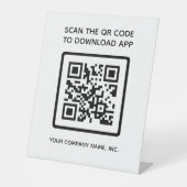 Signe De Table Simple Scan QR Code pour télécharger App Company (Recto)