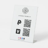 Signe De Table Simple Scan To Pay Affaires Logo Code Qr Table Bas (Recto)