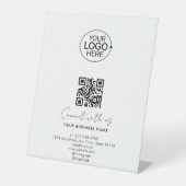 Signe De Table Simple Script Connect With Us Logo QR Code Promo (Recto)