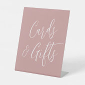 Signe De Table Simple Script Dusty Rose cartes de mariage et cade (Recto)