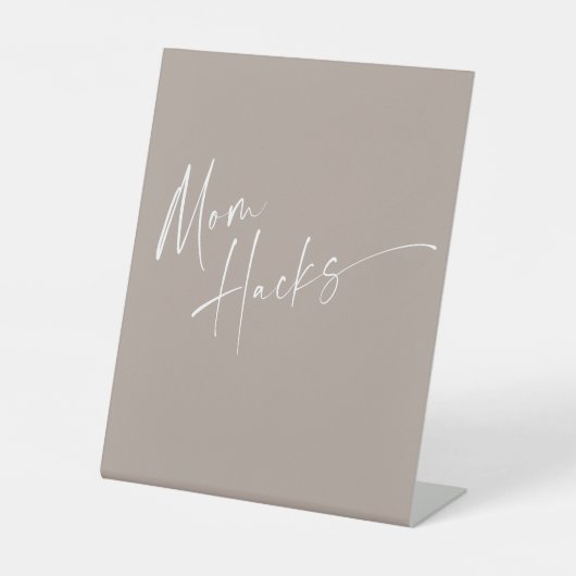 Signe De Table Simple Script Mom Hacks Baby Shower (Recto)