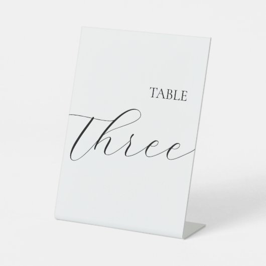 Signe De Table Simple Table Number Three  (Recto)