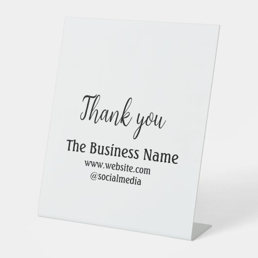 Signe De Table Simple thank you add business name details text t (Recto)