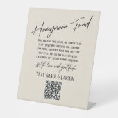 Signe De Table Simple Typographie Honeymoon Fund QR Code Cream (Recto)