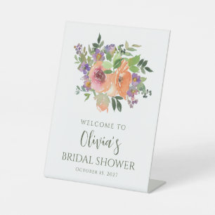 Signe De Table Simple violet orange douche florale Accueil
