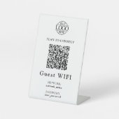 Signe De Table Simple Wifi Password &  Network | Business QR Code (Recto)