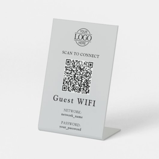 Signe De Table Simple Wifi Password &  Network | Business QR Code (Recto)
