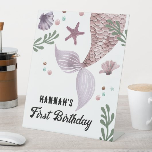 Signe De Table Sirène Anniversaire de enfant Mer pourpre (In SItu)
