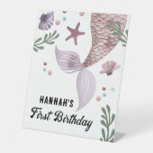 Signe De Table Sirène Anniversaire de enfant Mer pourpre (Recto)