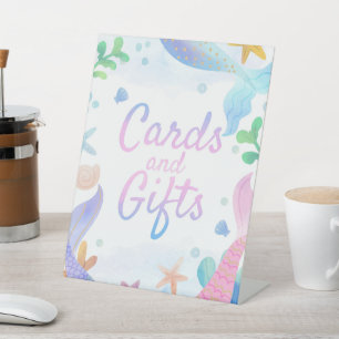 Signe De Table Sirène sous la mer Cartes et cadeaux d'anniversair