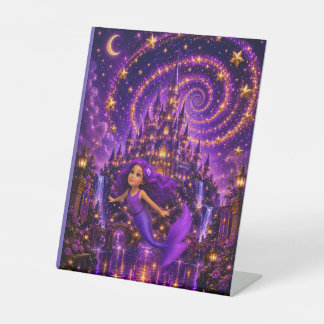 Signe De Table Sirène Violette Étoile Spirale Château Fantastique
