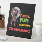 Signe De Table Sistersaurus Équipe de dinosaures sœurs appariées (In SItu)