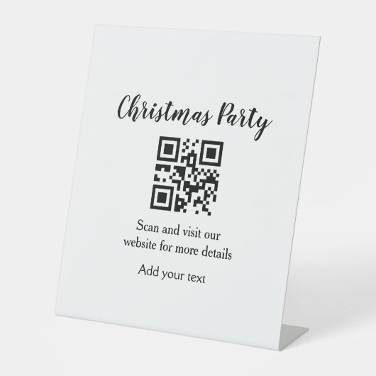 Signe De Table Site web simple pour fête de Noël code-barres QR a (Recto)