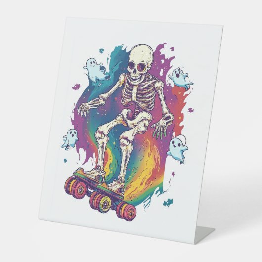 Signe De Table Skeleton Roller Skater (Recto)