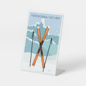 Signe De Table Ski d'hiver de texte personnalisé (Recto)