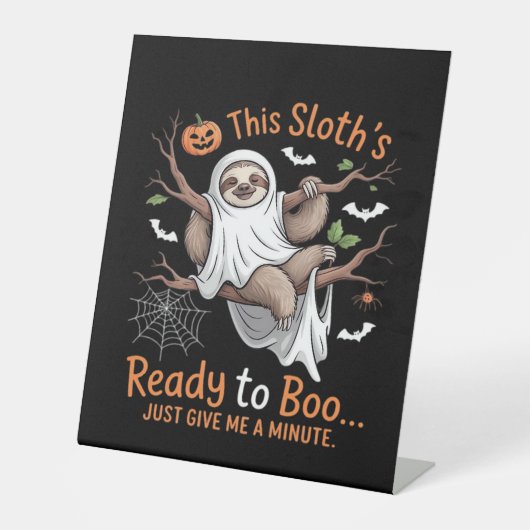 Signe De Table Sloth Halloween Sloths Cute Bat Vampire Essentiel (Recto)