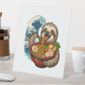 Signe De Table Sloth Mange Japonais Ramen (In SItu)