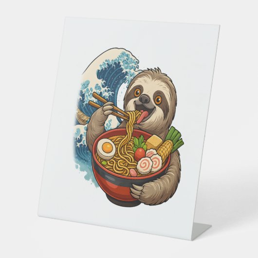 Signe De Table Sloth Mange Japonais Ramen (Recto)