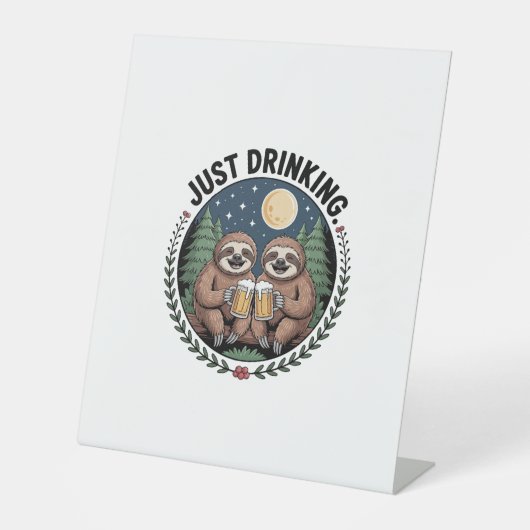 Signe De Table Sloth Randonnée avec l'équipe de boisson (Recto)