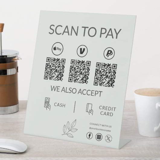 Signe De Table Small Business QR Code Payment - Scan to Pay (In SItu)