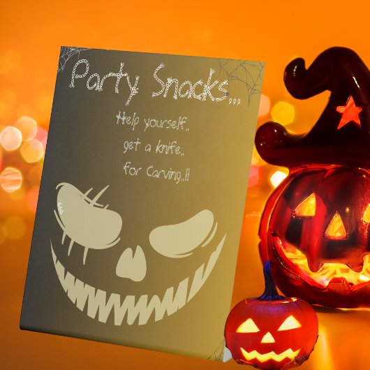Signe De Table Smile Citrouille mal Halloween Snacks