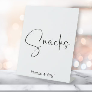 Signe De Table Snacks de script moderne