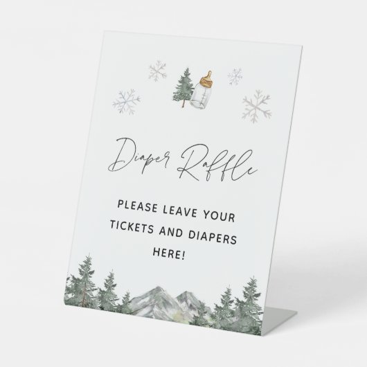 Signe De Table Snowflake Hiver Baby shower Déchets Sonnette Raffi (Recto)