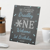 Signe De Table Snowflake Winter Chalkboard 1er anniversaire Bienv (In SItu)