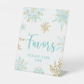 Signe De Table Snowflake Winter Shower Favors Pedestal Sign (Recto)