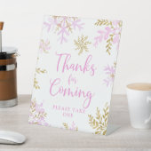 Signe De Table Snowflake Winter Shower Merci pour venir (In SItu)