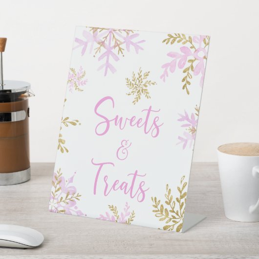 Signe De Table Snowflake Winter Shower Sweets & Treats (In SItu)