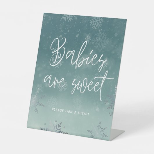 Signe De Table Snowflakes Baby shower Baby Sweet (Recto)
