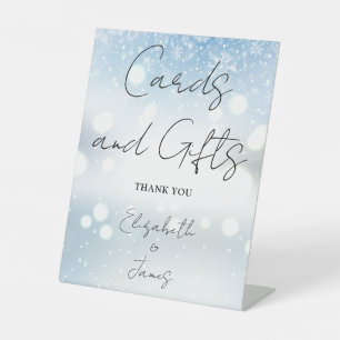 Signe De Table Snowflakes D'Hiver Élégantes Cartes De Script Et C