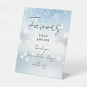 Signe De Table Snowflakes hiver Élégant Script Faveurs (Recto)