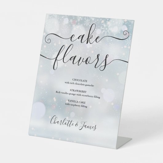 Signe De Table Snowflakes Signature Script Saveurs de gâteau (Recto)