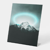 Signe De Table Snowy mountain mysterious blue neon light (Recto)