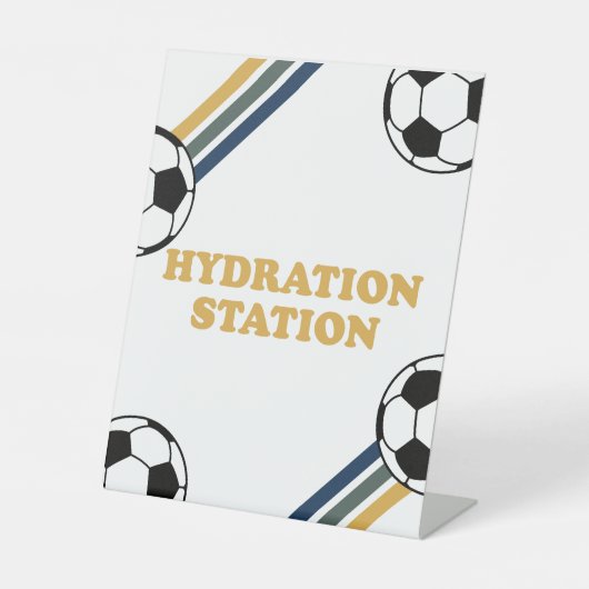 Signe De Table Soccer Anniversaire Hydration Station boisson Sign (Recto)