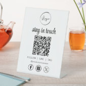 Signe De Table Social Media QR Code Business Logo (In SItu)