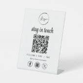 Signe De Table Social Media QR Code Business Logo (Recto)