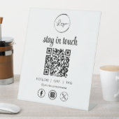 Signe De Table Social Media QR Code Business Logo (In SItu)