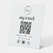 Signe De Table Social Media QR Code Business Logo (Recto)