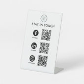 Signe De Table Social Media QR Code Business Pedestal Signal (Recto)